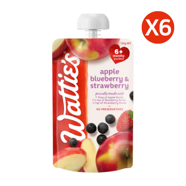와티스 사과 블루베리 딸기 퓨레 120g(6개월) X6팩