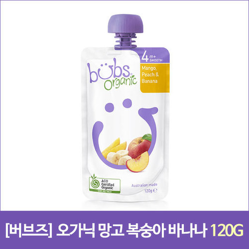 [버브즈] 오가닉 망고 복숭아 바나나 120g(4세+)
