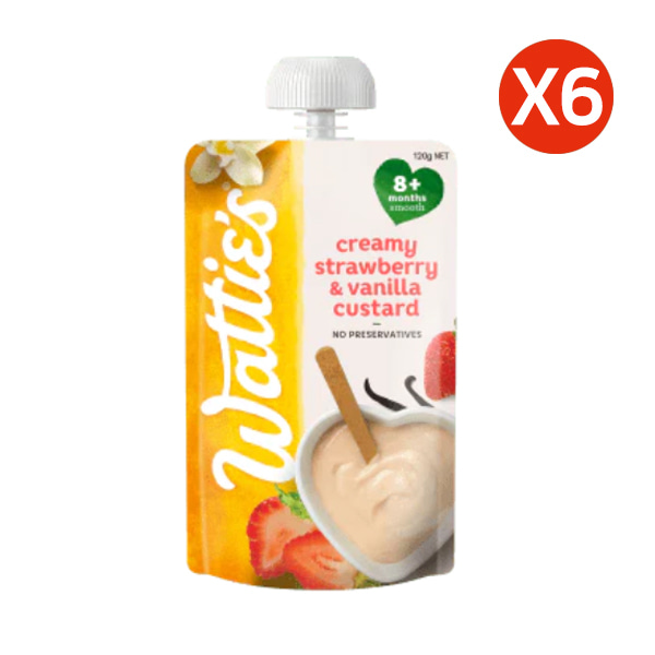 와티스 딸기 바닐라 커스터드 퓨레 120g(8개월) X6팩